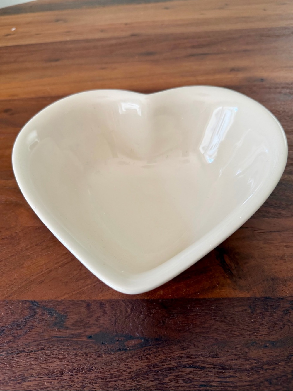 Longaberger Pottery Heart Bowl White Ceramic Glossy Basket Weave USA 8.75”